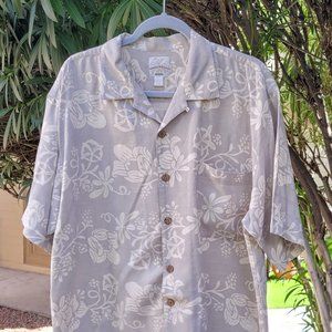 Tommy Bahama Relax Short Sleeve Hawaiian Shirt Mens L 100% Silk Aloha SECOND